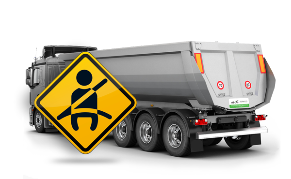 Safety signs related to truck operations enhanced by MiX by Powerfleet 